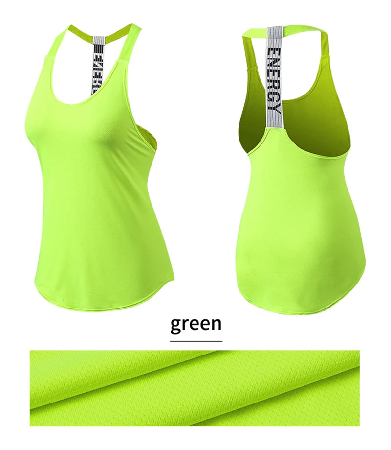 Tops de gimnasio para mujer, Top negro sin mangas para Yoga, camiseta de Fitness para mujer, chaleco para gimnasio, entrenamiento para correr, Tops deportivos, camiseta sin espalda con letras