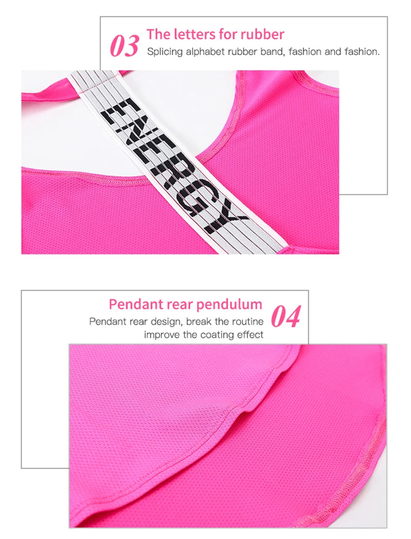 Tops de gimnasio para mujer, Top negro sin mangas para Yoga, camiseta de Fitness para mujer, chaleco para gimnasio, entrenamiento para correr, Tops deportivos, camiseta sin espalda con letras