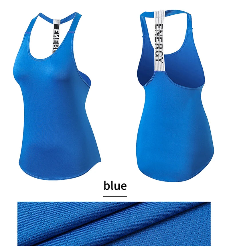 Tops de gimnasio para mujer, Top negro sin mangas para Yoga, camiseta de Fitness para mujer, chaleco para gimnasio, entrenamiento para correr, Tops deportivos, camiseta sin espalda con letras