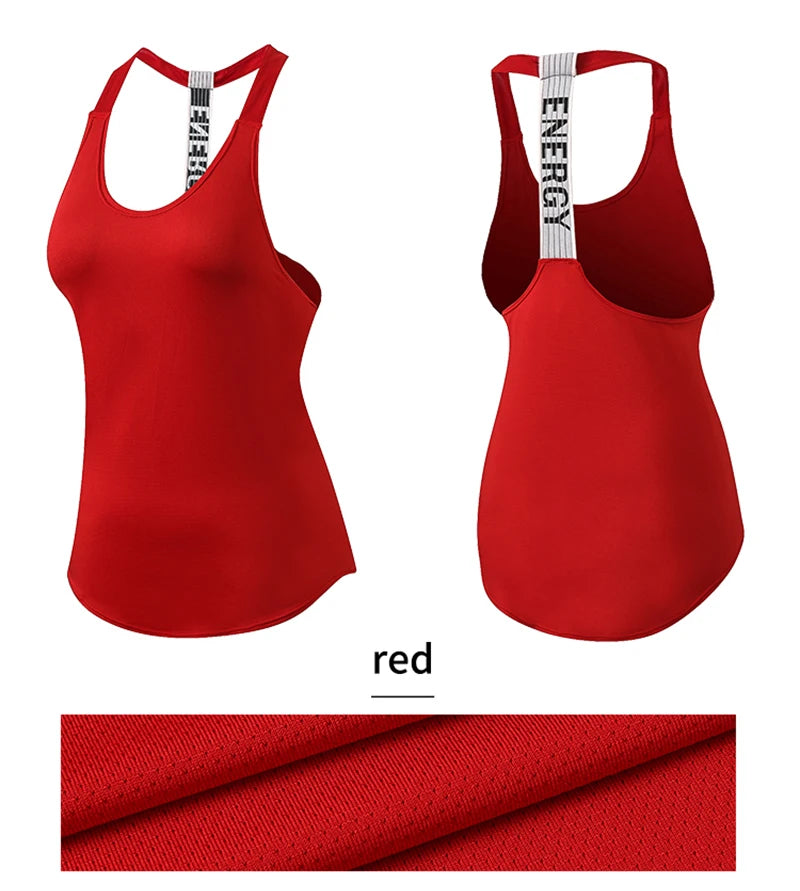 Tops de gimnasio para mujer, Top negro sin mangas para Yoga, camiseta de Fitness para mujer, chaleco para gimnasio, entrenamiento para correr, Tops deportivos, camiseta sin espalda con letras