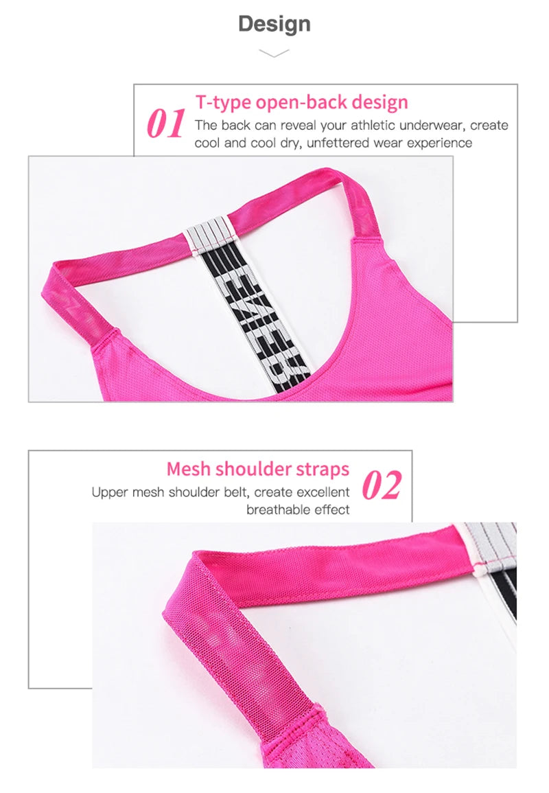 Tops de gimnasio para mujer, Top negro sin mangas para Yoga, camiseta de Fitness para mujer, chaleco para gimnasio, entrenamiento para correr, Tops deportivos, camiseta sin espalda con letras