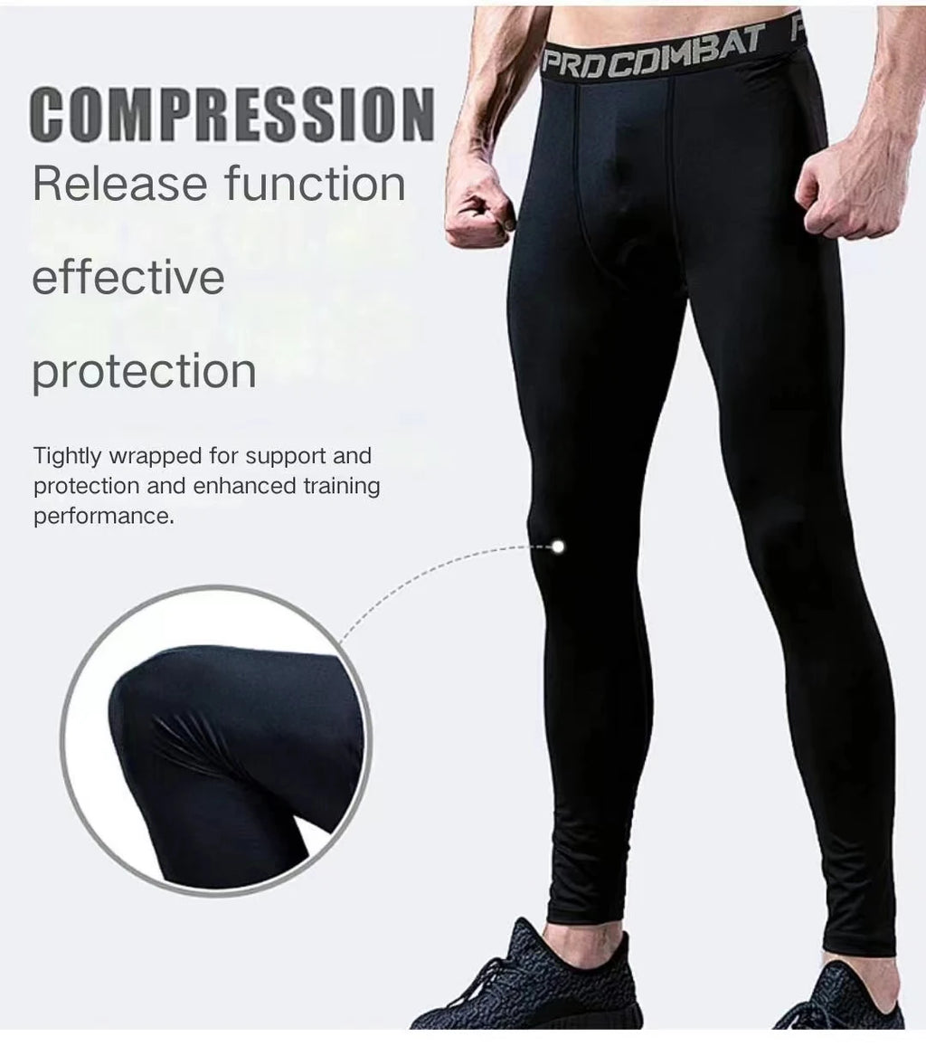 Gimnasio para hombre Fitness correr pantalones deportivos atletismo mallas ajustadas Joggings pantalones de compresión de Yoga ajustados pantalones de chándal de Lycra ajuste seco