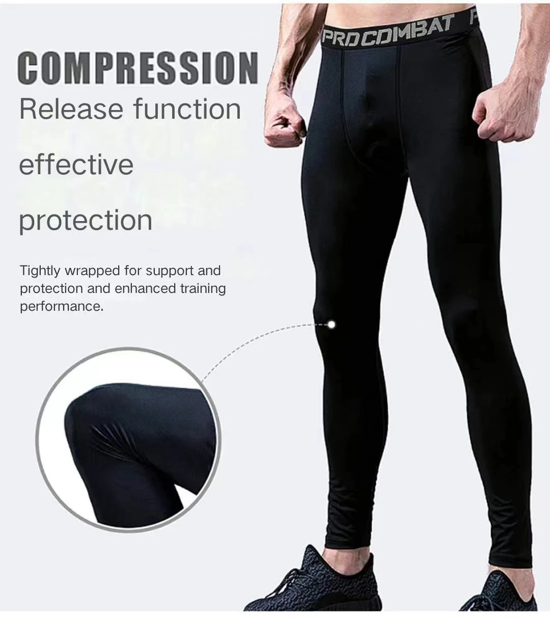 Gimnasio para hombre Fitness correr pantalones deportivos atletismo mallas ajustadas Joggings pantalones de compresión de Yoga ajustados pantalones de chándal de Lycra ajuste seco
