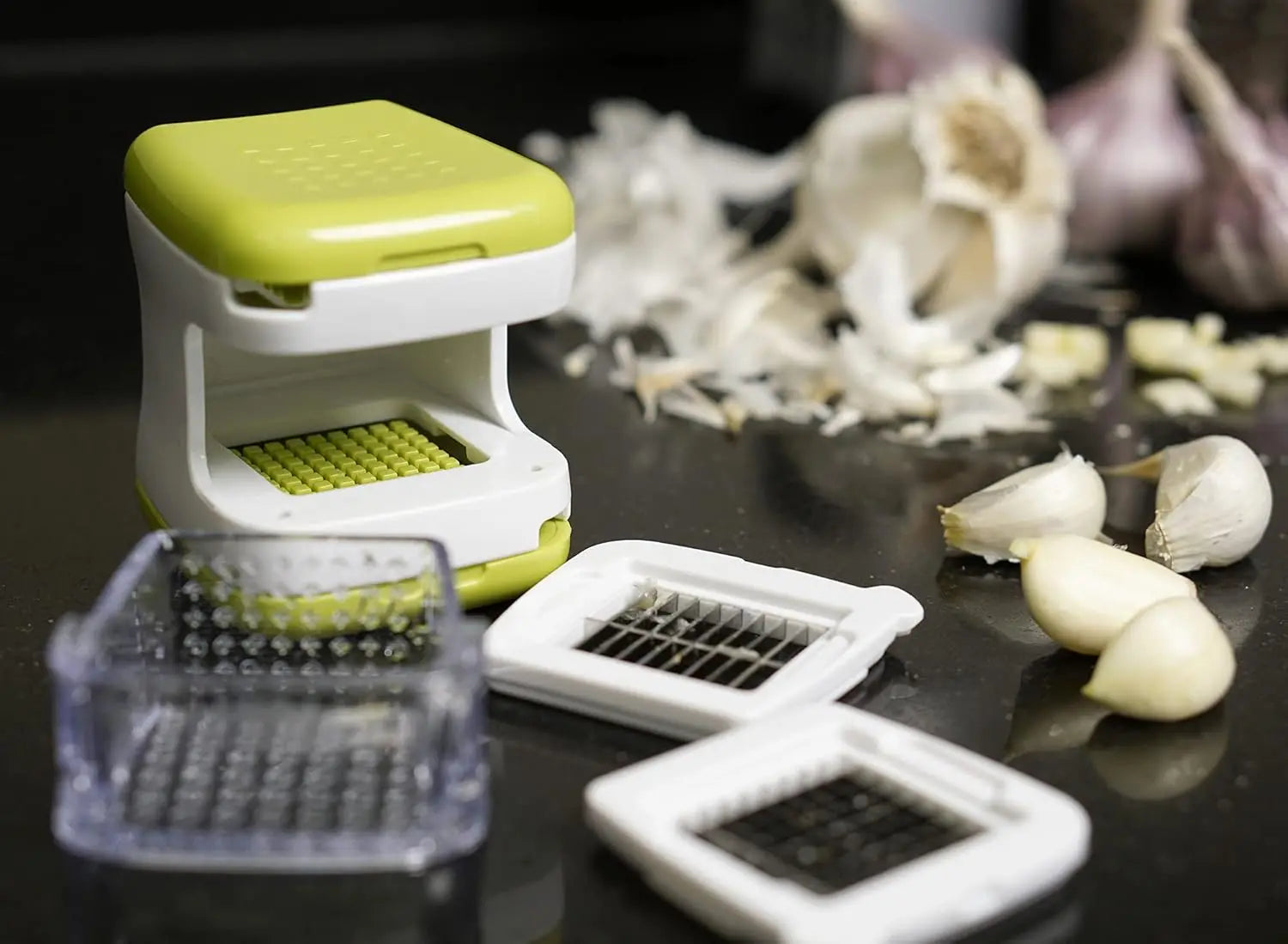 Prensador de ajo multifunción para verduras, trituradora de plástico ecológica, rebanador de jengibre, picadora, utensilio de cocina para ensalada