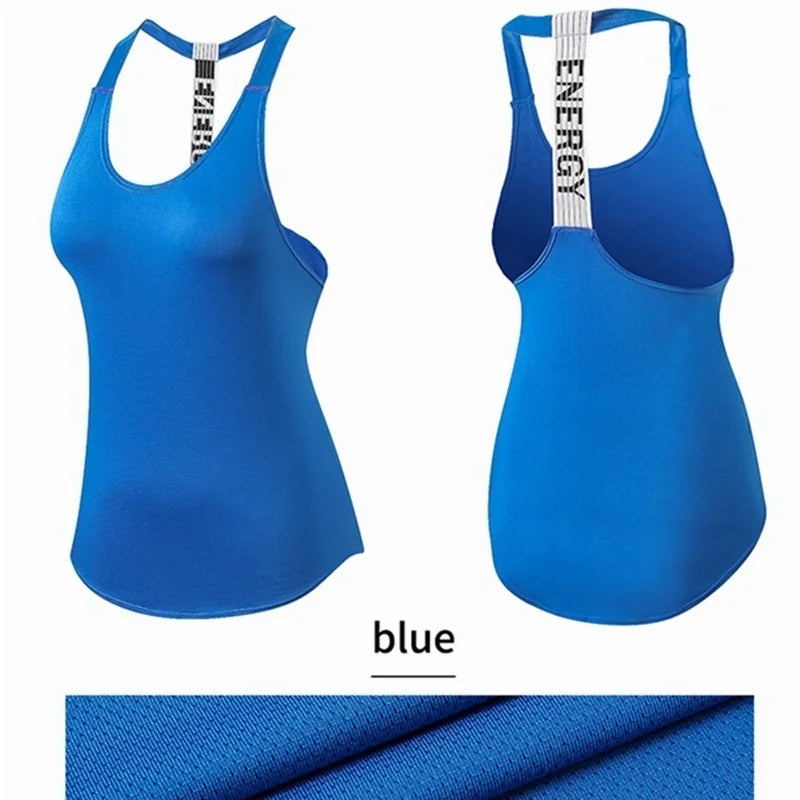 Tops de gimnasio para mujer, Top negro sin mangas para Yoga, camiseta de Fitness para mujer, chaleco para gimnasio, entrenamiento para correr, Tops deportivos, camiseta sin espalda con letras